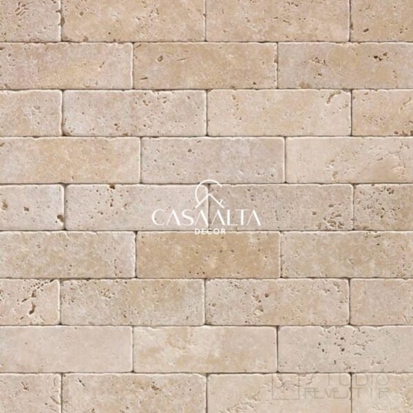 TRAVERTINO - ANTICATO LIGHT (TIJOLINHO) - 7,5cm x 20,3cm - 01